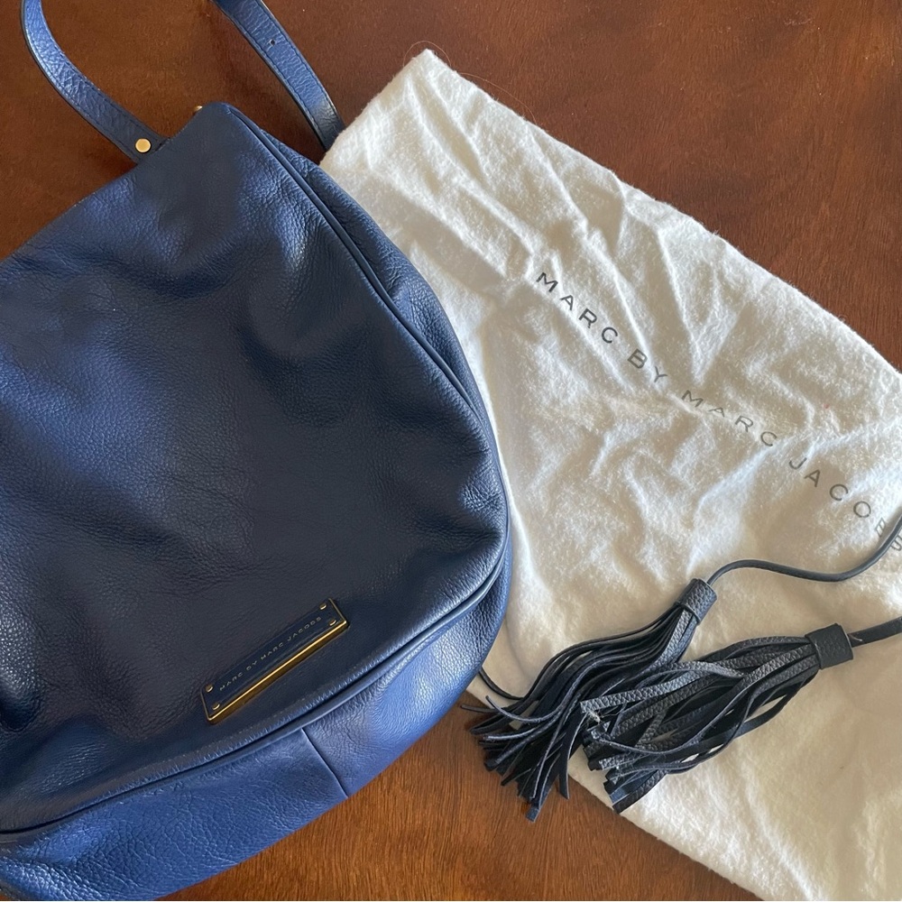 Marc by Marc Jacobs Blue Leather Too Hot To Handle Hobo w/ Dust Bag Please - Picture 2 of 9